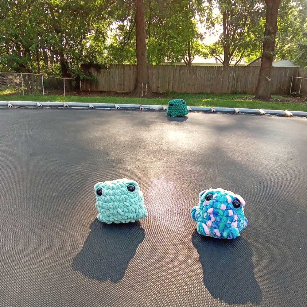 Handmade PlushCrochet Derpy Frog